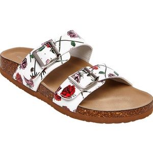 madden girl || white floral slide sandals
